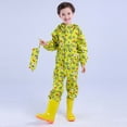 thumbnail image 2 of Kids One Piece Raincoat and Rain Pants Set Boys Girls Thick Cartoon Design Waterproof Rain Gear for Ages 2 to 13, 2 of 9