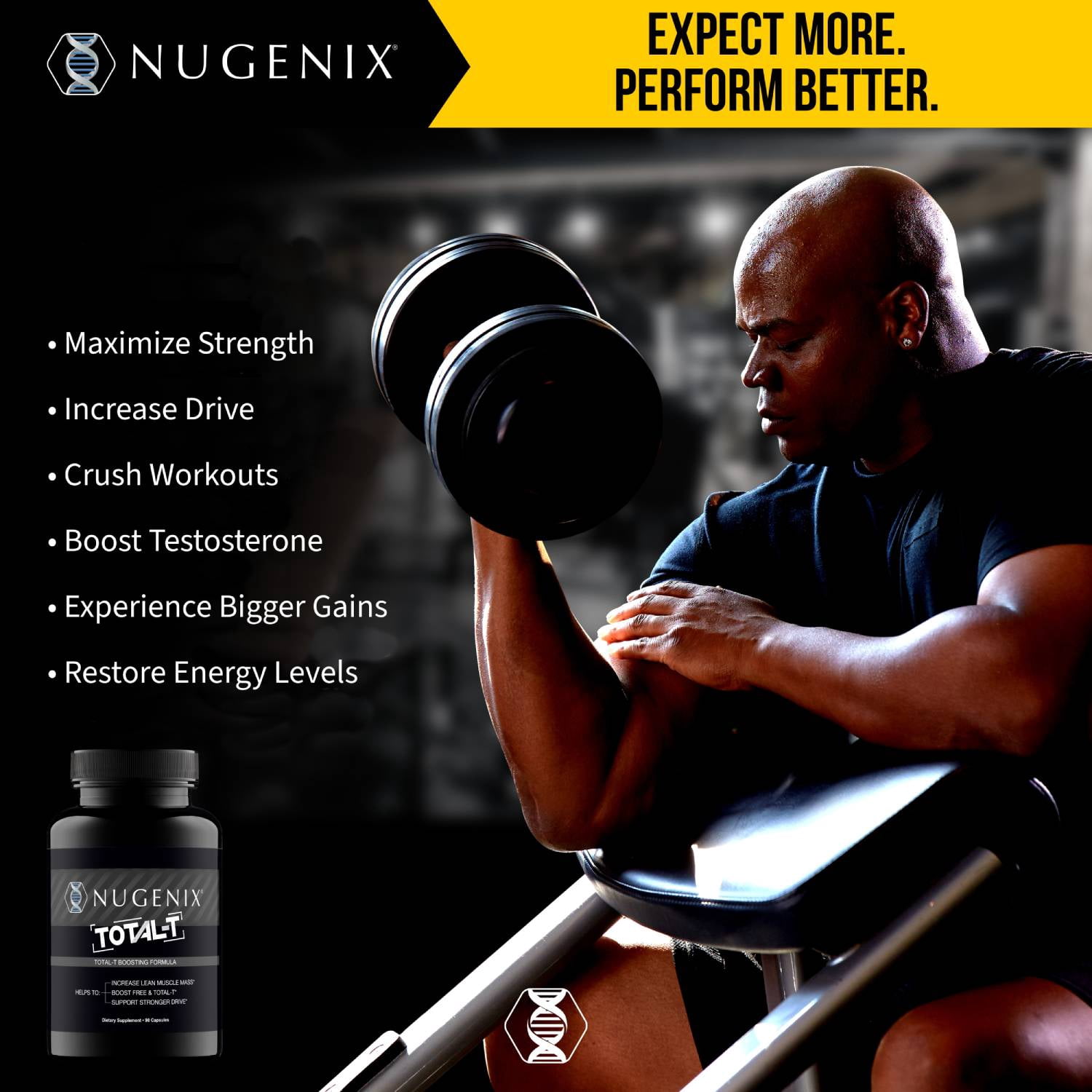 Nugenix Total-T Testosterone Booster Supplement, 90 Count