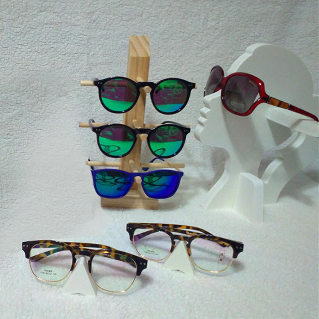 Natural Wood Glass Sunglass Eyeglass Display Rack Stand Organizer 3/4/5/6-Layer 