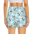 thumbnail image 4 of Xecao's Cute Panda Bear for a double-layer running short for women, perfect for gym, tennis, and more, featuring a convenient pocket., 4 of 9