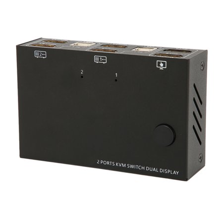 2 Port KVM Switch Dual Monitor, 2 Switching Modes High Compatibility 4W