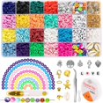 thumbnail image 1 of 4810pcs Clay Flat Beads Polymer Clay Beads 20 Colours 6mm Round Clay Spacer Beads Heishi Clay Beads For Jewellery, 1 of 5