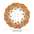 thumbnail image 3 of Fall Sunflower Round Tablecloth, Burnt Orange Pumpkin Thanksgiving Waterproof Table Cover for Kitchen Picnic Party Home Decor 47 In A, 3 of 6