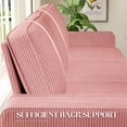 thumbnail image 5 of Muumblus 83.5" Living Room Sofa with Cup Holders, Cozy Plush Upholstered Couch, Corduroy Sofa 3-Seater, Pink, 5 of 12