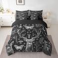 thumbnail image 2 of Homewish Wild Deer 7-Piece Bedding Comforter Set,Gothic Skull Skelelton King Bedding Sets,White Black Bed Sheets For Boys Girls,Microfiber Bedroom Decor Reversible, 2 of 8