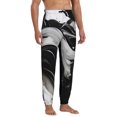 thumbnail image 4 of Xecao Fluid Black White Paint Swirls Print Active Tech Joggers for Men, Mens Sweatpants Lounge Pants with Pockets-Large, 4 of 5