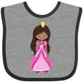 thumbnail image 3 of Inktastic African American Princess, Queen, Gown, Pink Dress Girls Baby Bib, 3 of 4