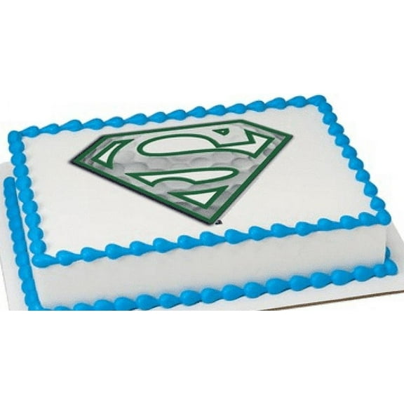Superman Golfing Superman Edible Extra Large 8 x 10 Cake Decoration Topper Image