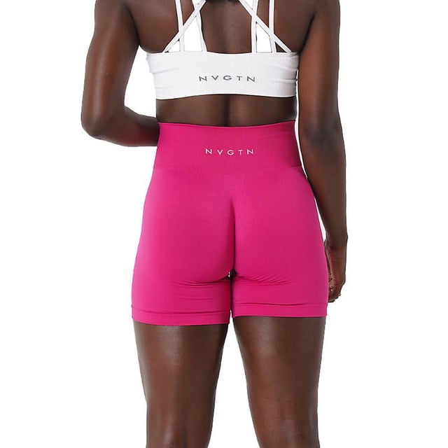 Nvgtn Spandex Sólido Pantalones cortos sin costuras Mujeres Medias de entrenamiento suaves Trajes de fitness Pantalones de yoga Ropa de gimnasio