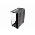 thumbnail image 5 of DIYPC Vanguard-F2-Pro Black Dual USB3.0 and Type C Tempered Glass ATX Full Tower Gaming Computer Case w/ 5 x 120mm ARGB PWM Fans (4 x MB Side, 1 x Rear) Pre-Installed. Support BTF Back Plug MB., 5 of 10