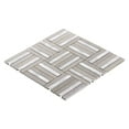 thumbnail image 3 of Sample - Cinderella Gray Marble Stone Aluminum Parquet Mosaic Tile Kitchen Backsplash, 3 of 6