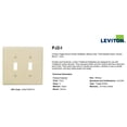 thumbnail image 3 of Placa de pared con interruptor de palanca de 2 elementos Leviton Midway Ivory PJ2-I, 3 of 3