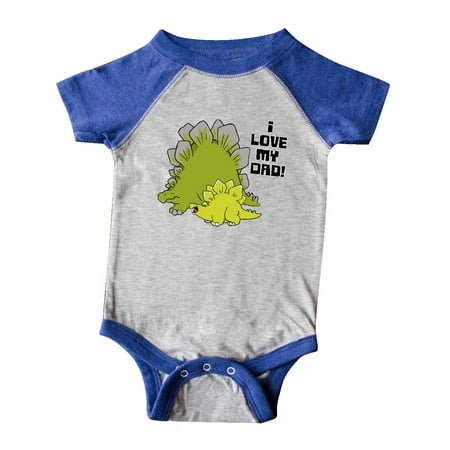 

Inktastic I Love my Dad with Baby and Daddy Stegosauruses Gift Baby Boy or Baby Girl Bodysuit