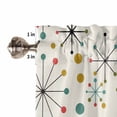 thumbnail image 7 of Mid-Century Modern Kitchen Curtains Valance and Tier Set Retro Geometric Colorful Star Shape Lines Short Curtains for Small Window 3 Pieces Set for Bedroom Bathroom Cafe (54" x 18"+27" x 24"), 7 of 7