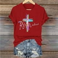 thumbnail image 6 of AGWOLF Easter Shirts for Women Christian T-shirts Short Sleeve Colorful Cross Print Tee Tops Religious Quotes Shirt Womens Easter T Shirts, 6 of 6