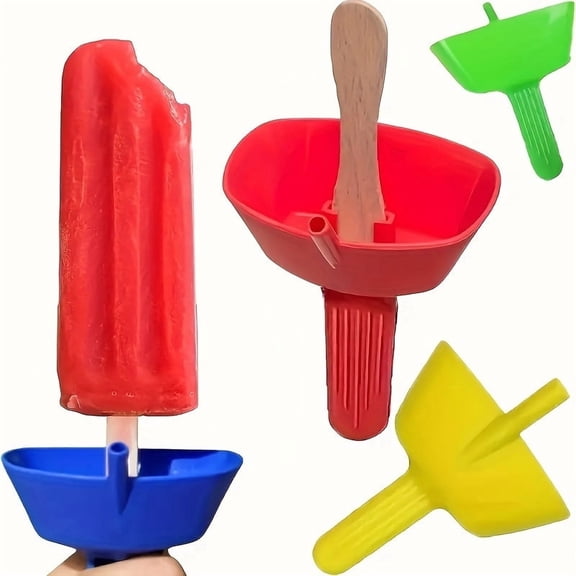 4-Pack Silicone Popsicle Holders for Kids, Reusable Drip-Free Popsicle Holder Sleeves with Built-In Straw for Ice Cream & Ice Pops