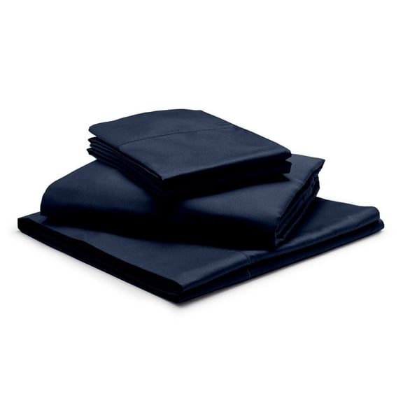 18" EXTRA DEEP POCKETS - 1000-Thread Count 100% Egyptian Cotton Twin XL Sheet Set, Long Staple Cotton, 1000-TC Pure Cotton - Twin XL, Navy Blue