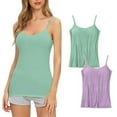 thumbnail image 1 of Timegard Womens 2pc Tank Tops with Built in Bra Plus Size Scoop Neck Breathable Comfy Stretch Camisole Top, 1 of 3