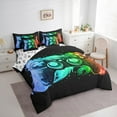 thumbnail image 3 of Castle Fairy Boys Girls Video Game Bedding Comforter Set 7pcs,Abstract Gradient Gamer Queen Bedding Sets Super Cozy,Ombre Gamepads Queen Sheet Sets,Super Cozy Room Decor,Reversible, 3 of 8
