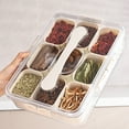 thumbnail image 5 of YIKA Tupperware Container Divided Serving Tray With Lid And Handle Snack Box Container Snack Organizer For Fruit Tray Or Condiment Tray For Party Kitchen Storage Beige, 5 of 7