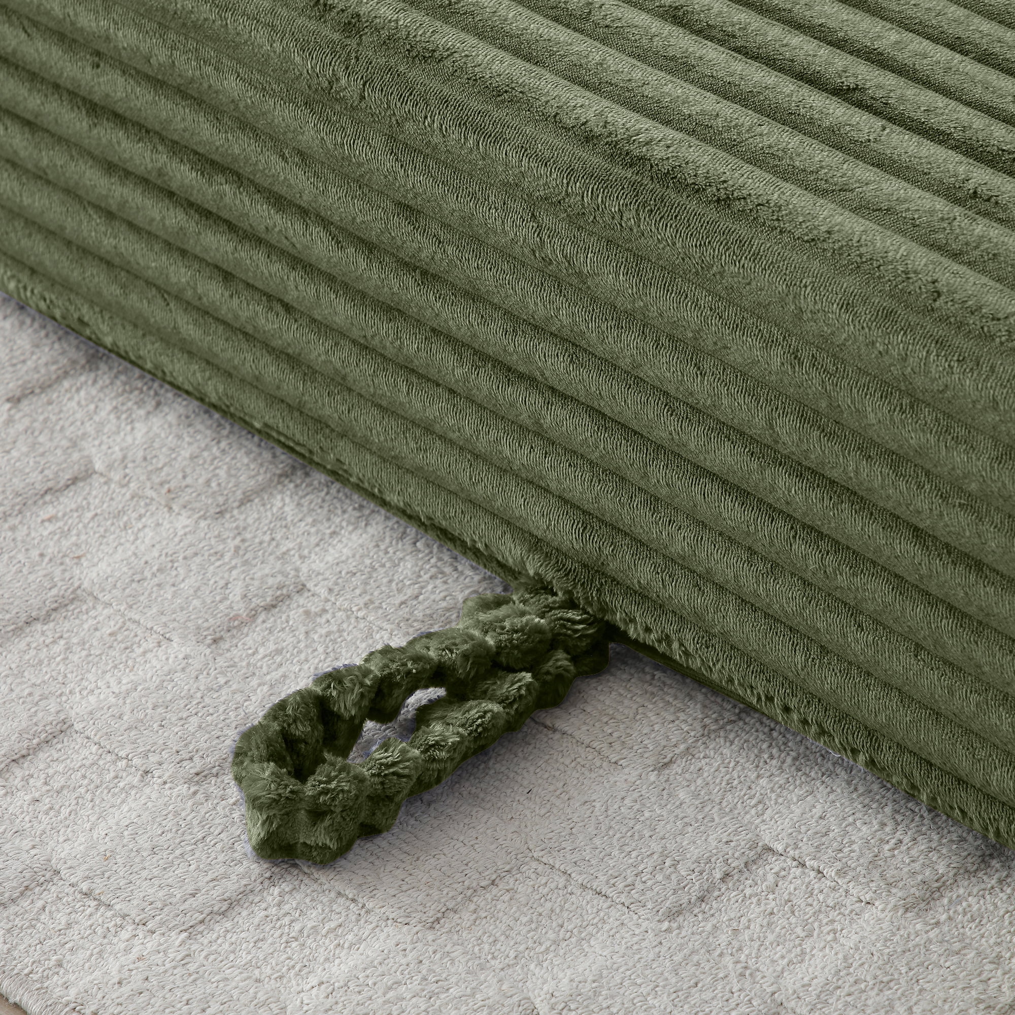 Leumius Convertible Sofa Bed, 3 Seater Boneless Couch,Convertible Folding Floor Mattress Couch with Pull Out Bed,Corduroy Floor Sofa for Living Room Bedroom Lounge,No Assembly Required,Green