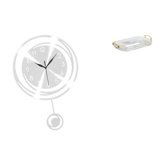 Reloj de pared acrílico con números arábigos y bandeja rectangular nórdica para cocina, estudio, granja, comedor y dormitorio.