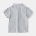 thumbnail image 5 of Kkkded Kids Toddler Boys Short-Sleeve Tees Cotton T-Shirt 1-7Years Baby Solid Color Summer Striped T Shirt Tops Lapel Casual Shirt, 5 of 8