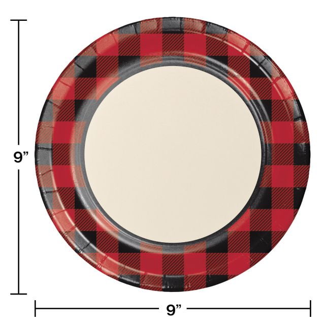 plaid paper plates