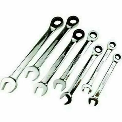 

Mechanics 7 Piece Standard Chrome Vanadium Steel Ratcheting Wrench Tool Set