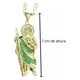thumbnail image 5 of Collar de San Judas tadeo de oro laminado de 18 kilates, cadena dorada, 5 of 7