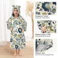 thumbnail image 3 of FORMRS Wearable Blanket Hoodie with Sleeves for Kids Cozy Flannel Sweatshirt, Light Floral, 3 of 7