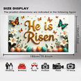 thumbnail image 6 of LUUFILx Easter Spring Decorations He Is Risen Backdrop Banner Colorful Butterfly and Floral Egg Celebration Background for Church Event Photography Props Party Supplies, 6 of 7