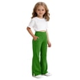 thumbnail image 4 of YMNXA Kids Girls Casual Pants High Waist Solid Color Wide Leg Comfortable Stylish Flared Trousers For Daily Wear,Green,10-11 Years, 4 of 4