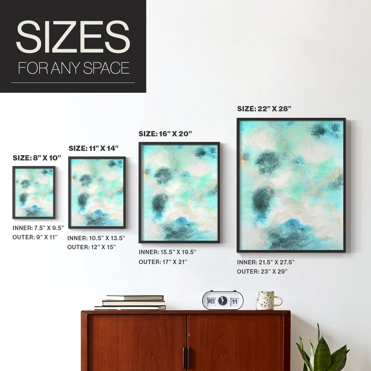 Blue Shift I Framed Print in Black Solid Wood Framed Print No Nail Hanging