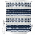 thumbnail image 2 of Navy Blue Striped Waterproof Fabric Shower Curtain,Farmhouse Geometric Stripe Waterproof Fabric Shower Curtain for Bathroom Curtains Bathtubs Hotel Shower Curtains with 12 Hooks Extra Long 72x84, 2 of 8