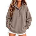 thumbnail image 5 of Womens Sweatshirt Mock Neck Henley Pullover Oversized Fall Outfits,2XL, 5 of 9