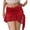 Red, variant on Women Lace Short Skirt Low Waist Pleated Ruffle Layered Asymmetrical Fairy Skirt