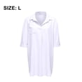 thumbnail image 2 of Women's Swimsuit Cover Ups 3/4 Sleeve Button Down Shirt Bathing Suit Beach Dresses - L, 2 of 8