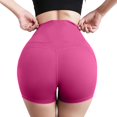 thumbnail image 2 of Only Moment Womens Shorts Blended Fabric High Waisted Work Travel Pants with Pockets Stretchy Business Casual Slacks Yoga Shorts for Wowomen Hot Pink,M, 2 of 9