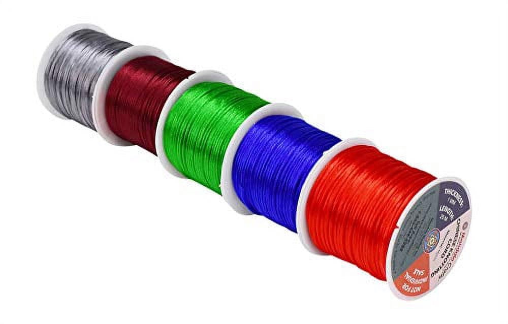 Mandala Crafts Satin Rattail Cord String from Nylon for Chinese Knot, Macramé, Trim, Jewelry Making Assorted Colors 1mm