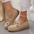 thumbnail image 6 of Domuza Women's Lace-Up Loafers Retro Round Toe Slip On Beaded Comfortable Non Slip Casual Flats Moccasins Shoes for Work Walking Camel 8（EU-40）, 6 of 7