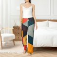 thumbnail image 4 of Salouo Geometric Cube Pattern Art Print Women's Pajama Pants Casual Loose Sweatpants PJs Flowy Pants Drawstring Palazzo for Women Wide Leg Pants Lounge Pajama -Large, 4 of 8