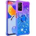 thumbnail image 2 of Phone Case for Xiaomi Redmi Note 11 Pro 5G/4G, Shiny Bling Quicksand Effect TPU Bumper Case with Four Corners Protection Cover for Redmi Note 11 Pro 5G/4G, Purple Blue, 2 of 14
