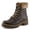 DARK BROWN MULTI, variant on CANARIO Women’s Winter Boot – Water-Resistant Faux Leather Ankle Boot with Faux Fur Lining & Lug Sole