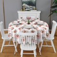 thumbnail image 2 of Pink Cow Strawberry Pattern Round Tablecloth 60"x60",Wrinkle Wipeable Table Cloth for Kitchen Dining Room Picnic Patio Party, 2 of 6