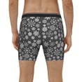 thumbnail image 4 of Xecao simple white Snowflake Print Boxer Briefs for Men's Stretch Moisture-Wicking Underwear, Mid-Rise Classics breathable fabric, 4 of 7