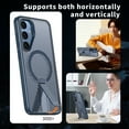 thumbnail image 6 of Dteck Magnetic Shockproof for Samsung S25 Ultra Case with Kickstand, Rugged Protective Cover with MagSafe Compatibility, Textured Grip, and Built-in Stand, Blue, 6 of 7