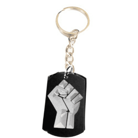 Fist Power to the People Revolution Logo Symbols - Metal Ring Key Chain