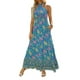thumbnail image 4 of Txlixc Vestido de mujer con cuello halter, estampado de flores, sin mangas, sin espalda, dobladillo con volantes, vestido largo Txlixc  Casual, 4 of 7