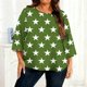 thumbnail image 1 of TaTaai Plus Size Gradient Print T-Shirt, Women's Long Sleeve Round Neck Top, Casual Loose Fit Blouse, Soft Home Wear, All Seasons Daily Attire Gift, 1 of 6